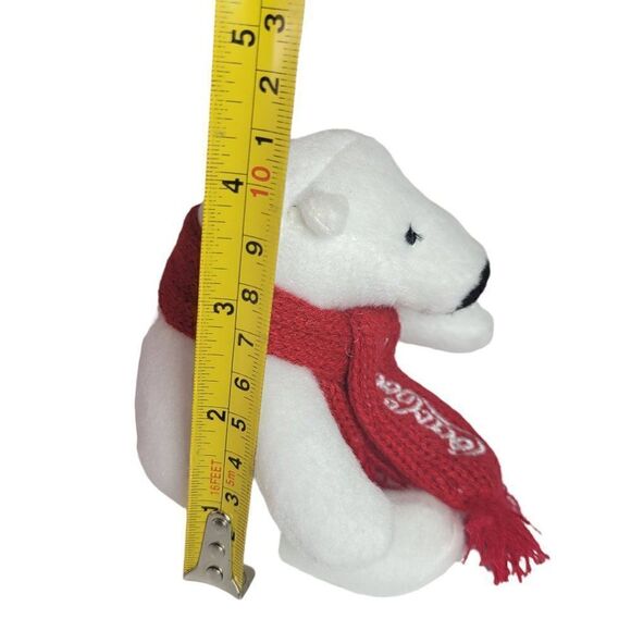 Coca Cola Plush 4.5” White Polar Bear Red Scarf Holiday - Picture 5 of 8